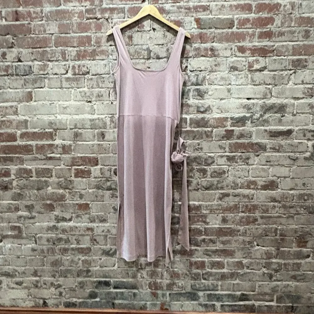 Vince‎ Belted Square Neck Soft Cotton Midi Dress in Pink Size Small - Picture 8 of 10